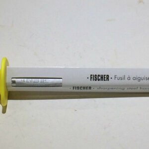 FISCHER 12" Sharpening Steel yellow handle round steel with hanging ring