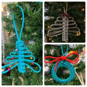 Traditional rope tied christmas decorations