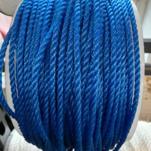 6mm 3 strand Polyprop blue mono per mtr