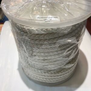 12mm Braided Marine Polyester white rope per mtr