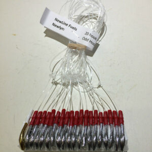 Mackeral set 20 hook 60/80lb custom made silver tinsel
