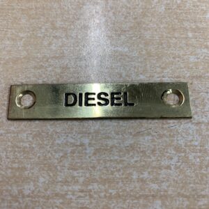 Screw-on Diesel Brass Label