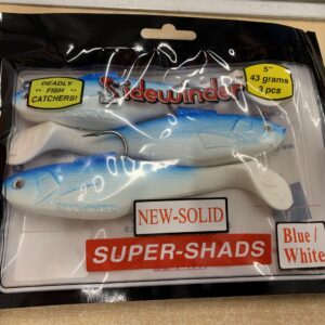 Sidewinder Super Shads 5" Fishing lures blue/white