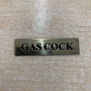 Solid Brass Plaque Label Gas cock adhesive