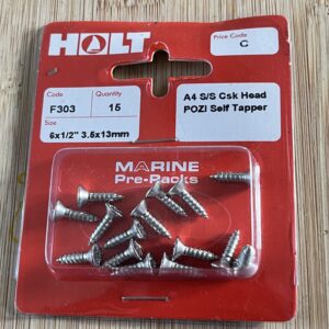 Holt marine F303 6x1/2" A4 csk head pozi self tapper