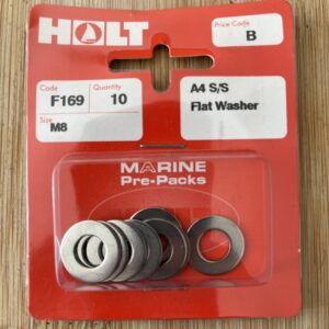 Holt marine F169 m8 A4 flat washer s/s