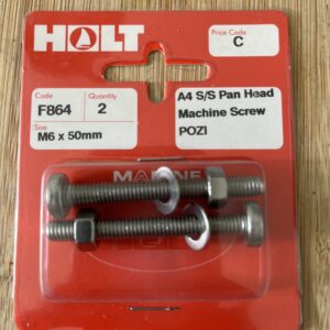 Holt marine F864 m6 x 50mm A4 s/s pan m/screw