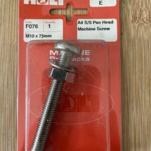 Holt marine F076 m10 x 75mm A4 pan m/screw