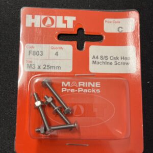 Holt marine F803 m3 x 25mm A4 csk m/screw