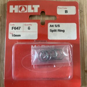 Holt marine F647 10mm A4 s/s split ring pack