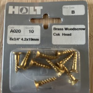 Holt marine A020 8 x 3/4” brass wood screw csk