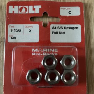 Holt marine F136 m8 A4 hex nut