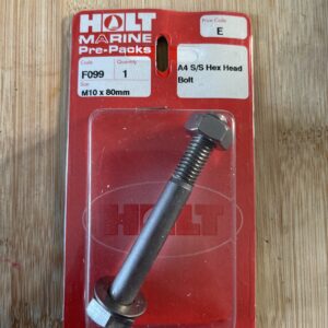 Holt marine F099 m10 x 80mm A4 s/s hex head