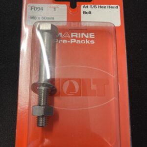 Holt marine F094 m8 x 60mm A4 s/s hex bolt pack