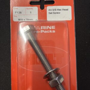 Holt marine F126 m10 x 75mm A4 s/s hex set screw pack