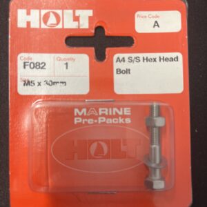 Holt marine F082 m5 x 30mm A4 s/s hex bolt pack
