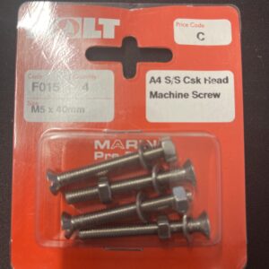 Holt marine F015 A4 s/s m5 x 40mm csk m/screw pack