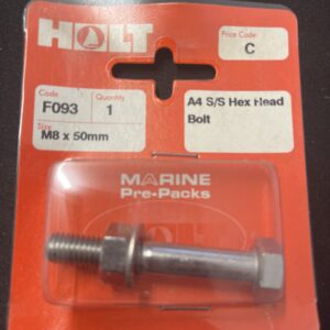 Holt marine F093 m8 x 50 A4 s/s hex bolt pack