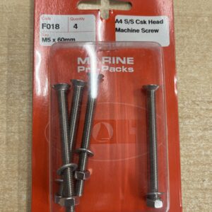 Holt marine F018 m5 x 60mm A4 csk m\screw pack