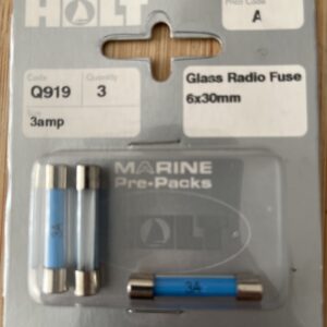 Holt marine Q919 3 amp glass fuse 6x30mm pack