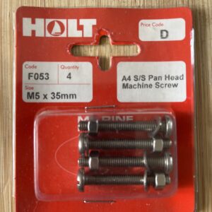 Holt marine F053 m5 x 35mm A4 s\s pan m\screw pack