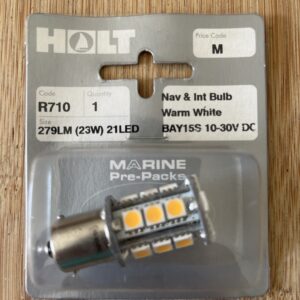 Holt marine R710 nav & int bulb warm white bay15s 10-30v dc 21led