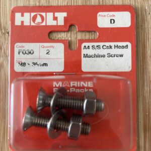 Holt marine F030 m8 x 35mm A4 s/s csk m/screw