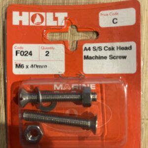 Holt marine F024 M6 X 40MM a4 CSK m\screw pack