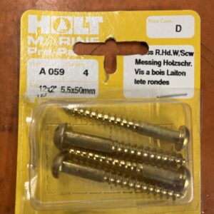 Holt marine A059 12 x 2" brass pan slot woodscrew pack