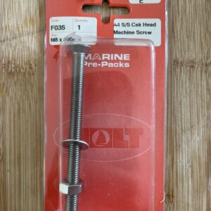 Holt marine F035 m8 x 100mm A4 s\s csk m\screw pack