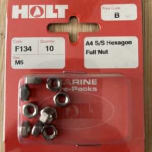 Holt marine F134 m5 A4 s\s hex nut pack