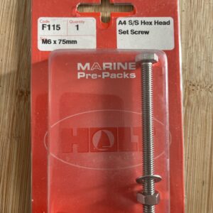 Holt marine F115 m6 x 75mm A4 s\s hex set screw pack
