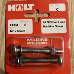 Holt marine F064 m6 x 50mm A4 s\s pan m\screw pack