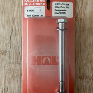 Holt marine F096 A4 s\s m8 x 100mm hex bolt set pack