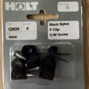 Holt marine Q809 6mm black nylon p clip pack