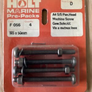 Holt marine F056 m5 x 50mm A4 s/s pan m/screw pack