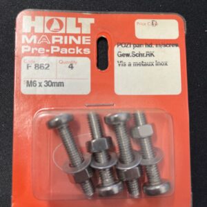 Holt marine F862 m6 x 30mm pozi pan m/screw pack