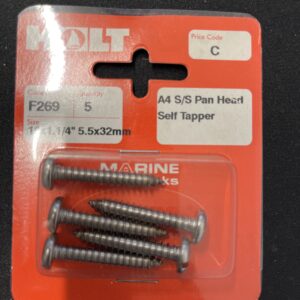 Holt marine F269 12 x 1 1/4” A4 s/s pan s/tapper pack