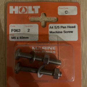 Holt marine F063 m6 x 40mm A4 s/s pan m/screw pack